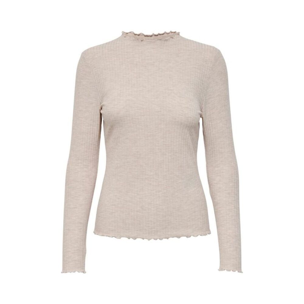Only Beige Polyester Women's Turtleneck